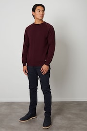 Threadbare Red Cotton Lightweight Crew Neck Knitted Jumper - Image 3 of 4