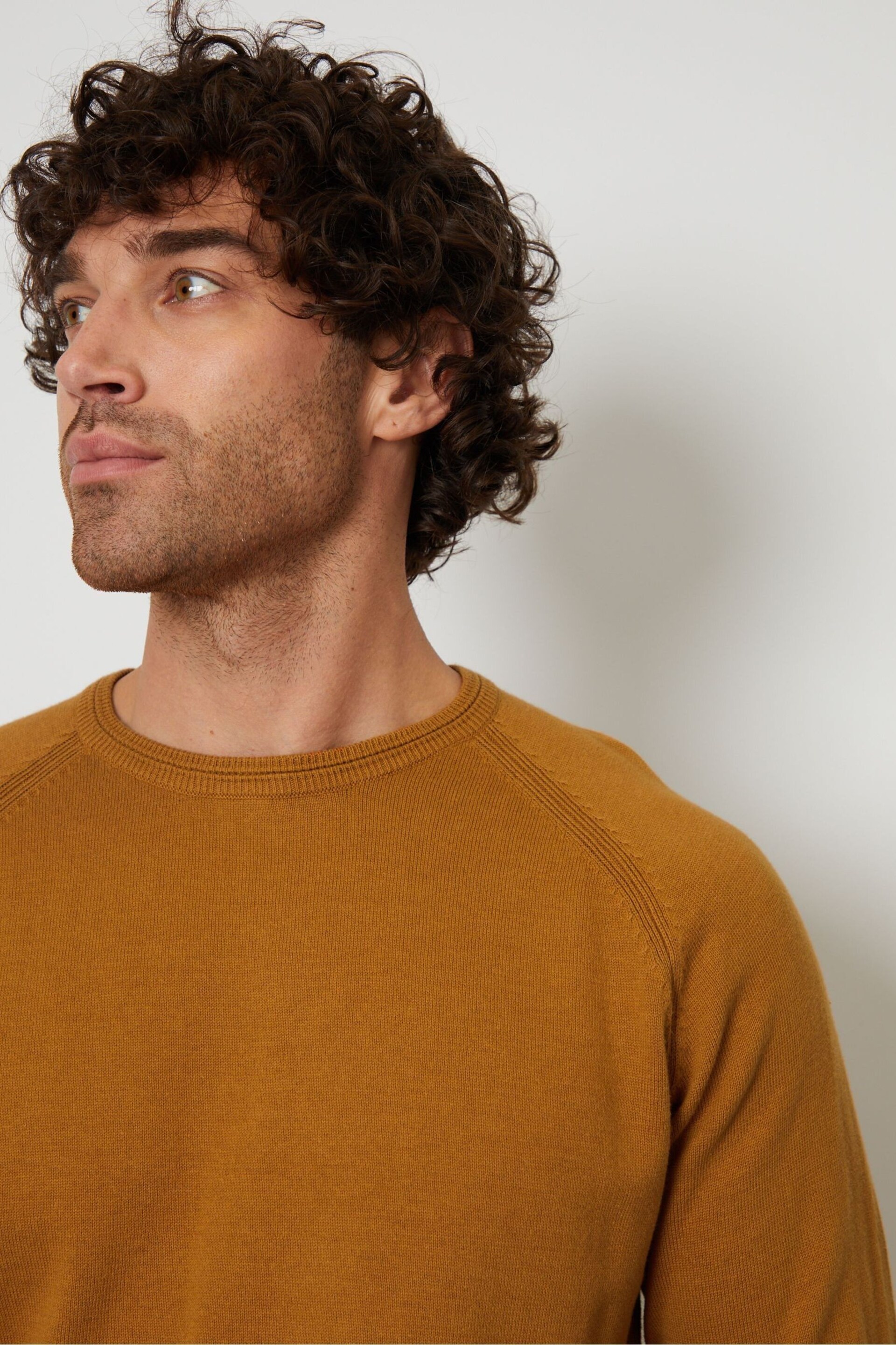 Threadbare Brown Cotton Lightweight Crew Neck Knitted Jumper - Image 4 of 4