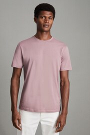 Reiss Dusty Rose Bless Cotton Crew Neck T-Shirt - Image 1 of 6