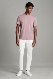 Reiss Dusty Rose Bless Cotton Crew Neck T-Shirt - Image 3 of 6