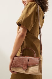 Tan Brown Raffia Cross-Body Bag - Image 2 of 8