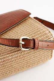 Tan Brown Raffia Cross-Body Bag - Image 6 of 8