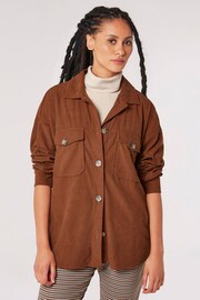 Apricot Red Cord Sherpa Longline Shirt - Image 1 of 5