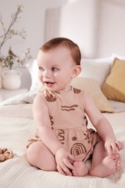 Teal Blue/ Pink/ Whire Seaside Print Baby Vest Rompers 3 Pack - Image 3 of 16