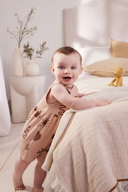 Teal Blue/ Pink/ Whire Seaside Print Baby Vest Rompers 3 Pack - Image 4 of 16