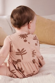 Teal Blue/ Pink/ Whire Seaside Print Baby Vest Rompers 3 Pack - Image 5 of 16