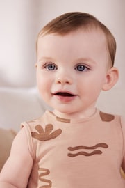 Teal Blue/ Pink/ Whire Seaside Print Baby Vest Rompers 3 Pack - Image 6 of 16