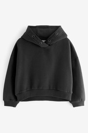 Black Cropped Hoodie (3-16yrs) - Image 3 of 5