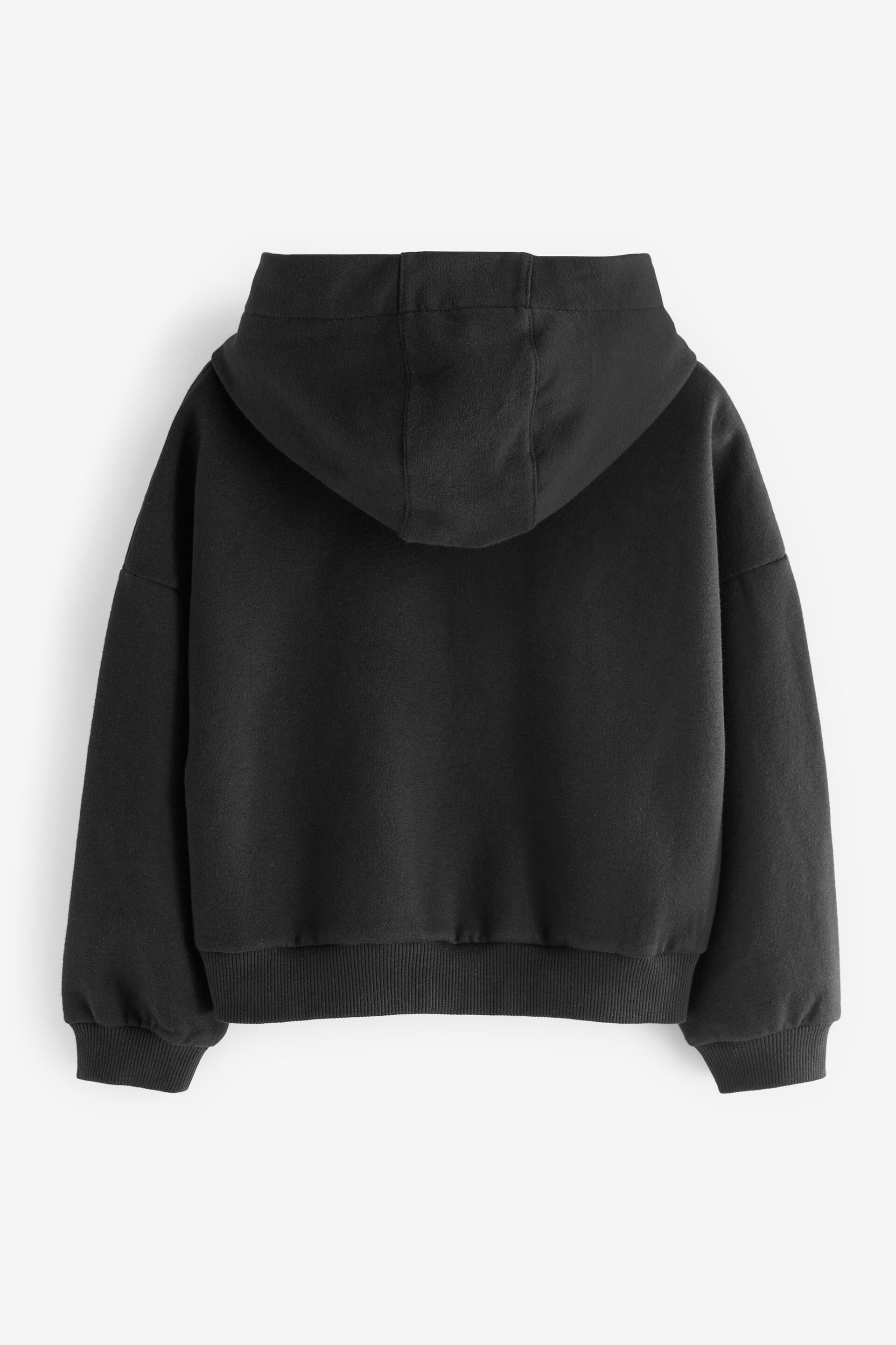 Black Cropped Hoodie (3-16yrs) - Image 4 of 5