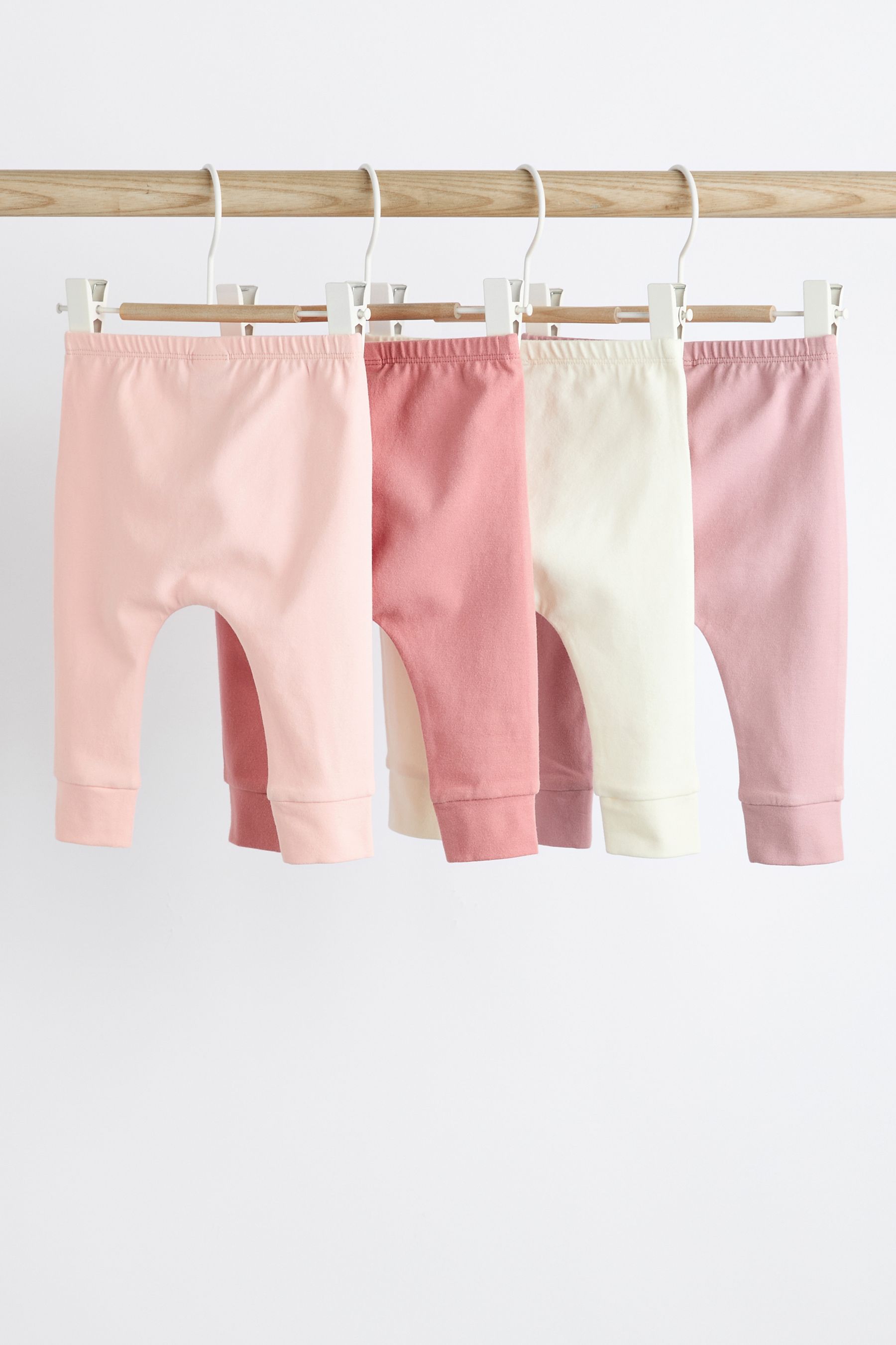 Buy Pink Plain Baby Leggings 4 Pack from Next Luxembourg