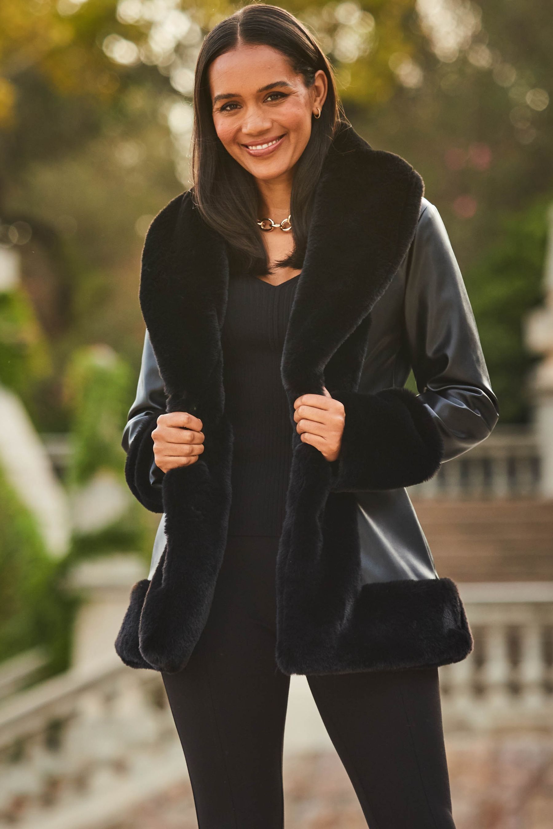 Manteau fourrure et cuir online