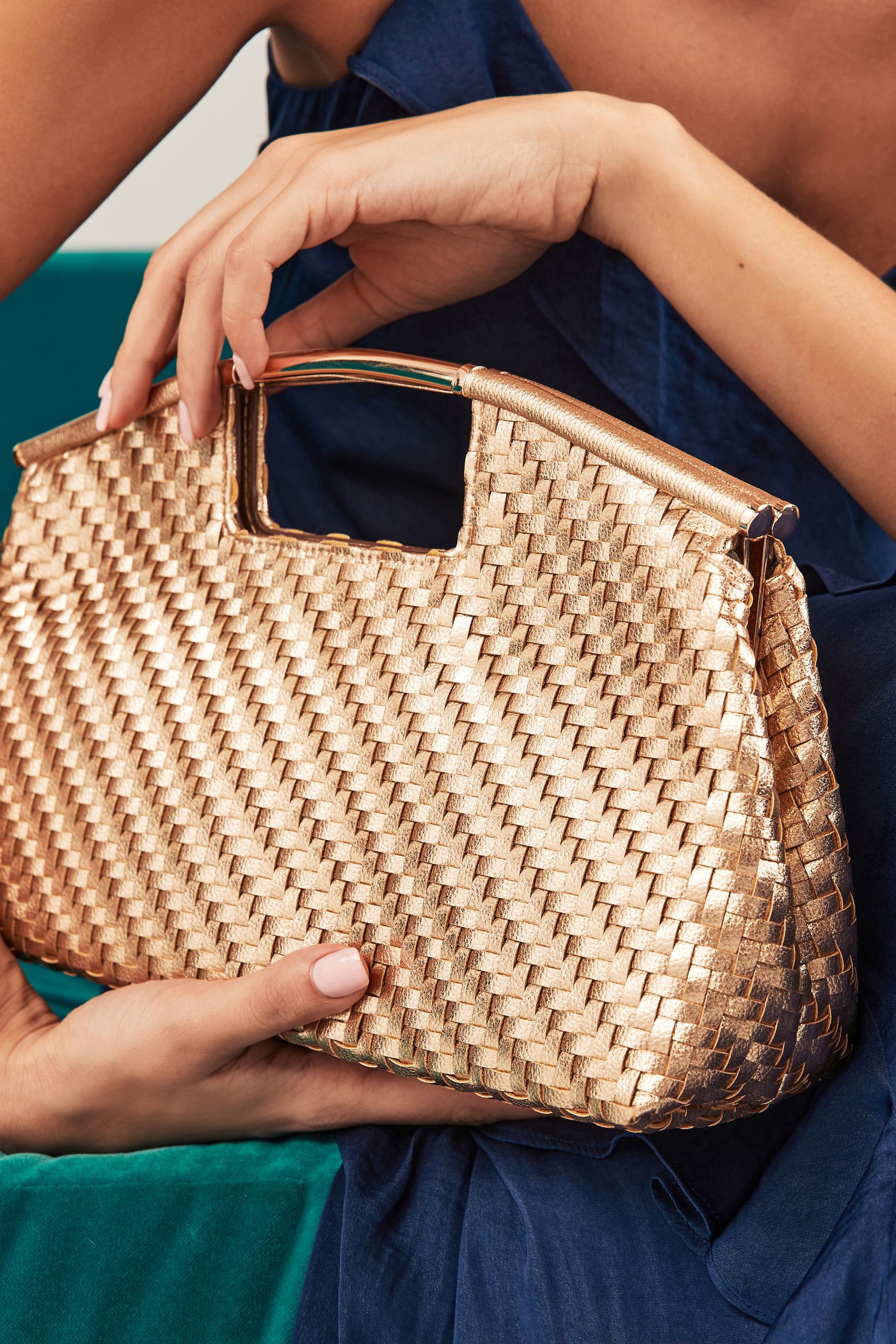 Buy Gold Metal Handle Bag from Next Luxembourg