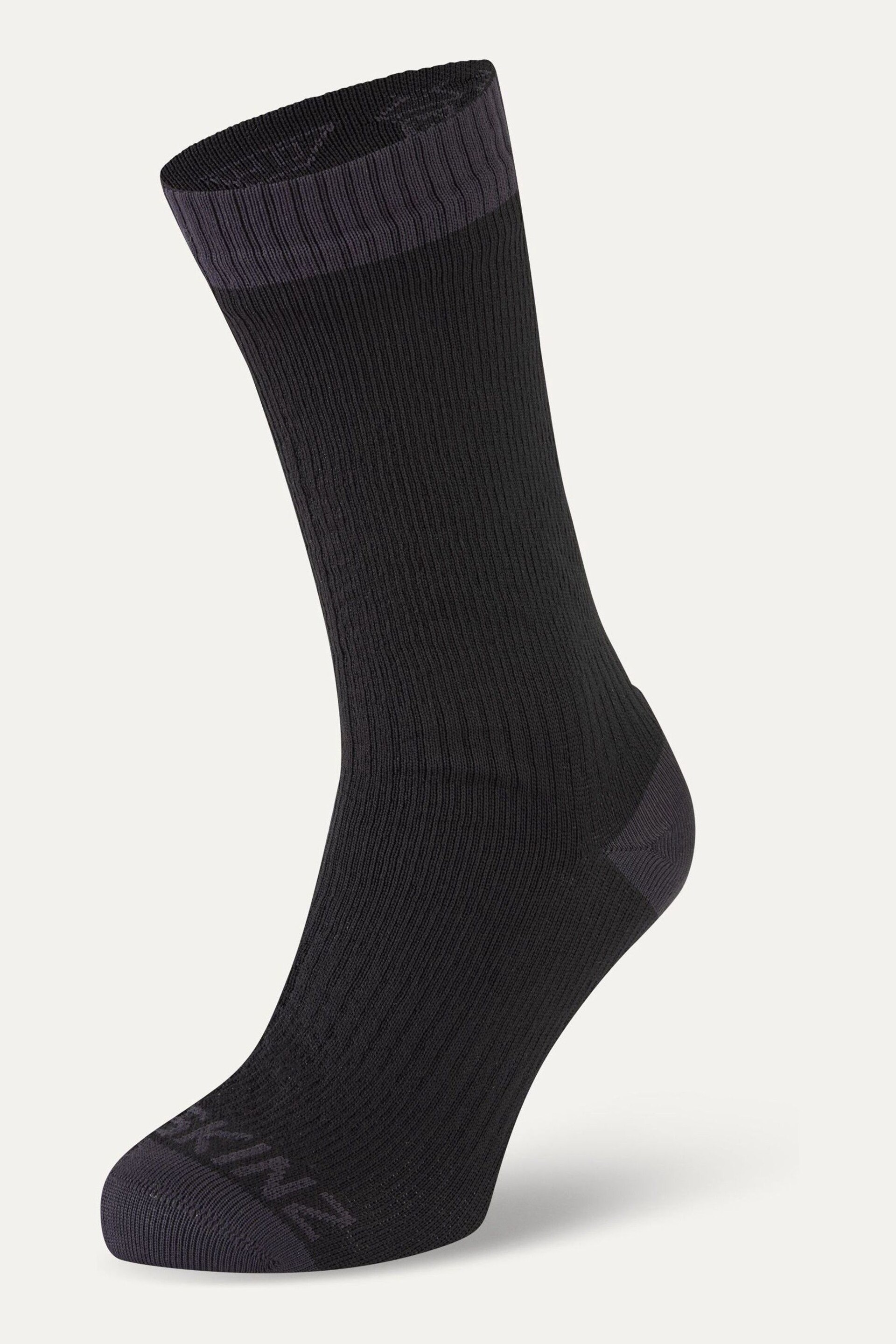 Sealskinz Wiveton Waterproof Warm Weather Mid Length Black Socks - Image 1 of 2