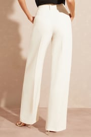 Love & Roses Ivory White High Waist Wide Leg Tailored Trousers - Image 3 of 4