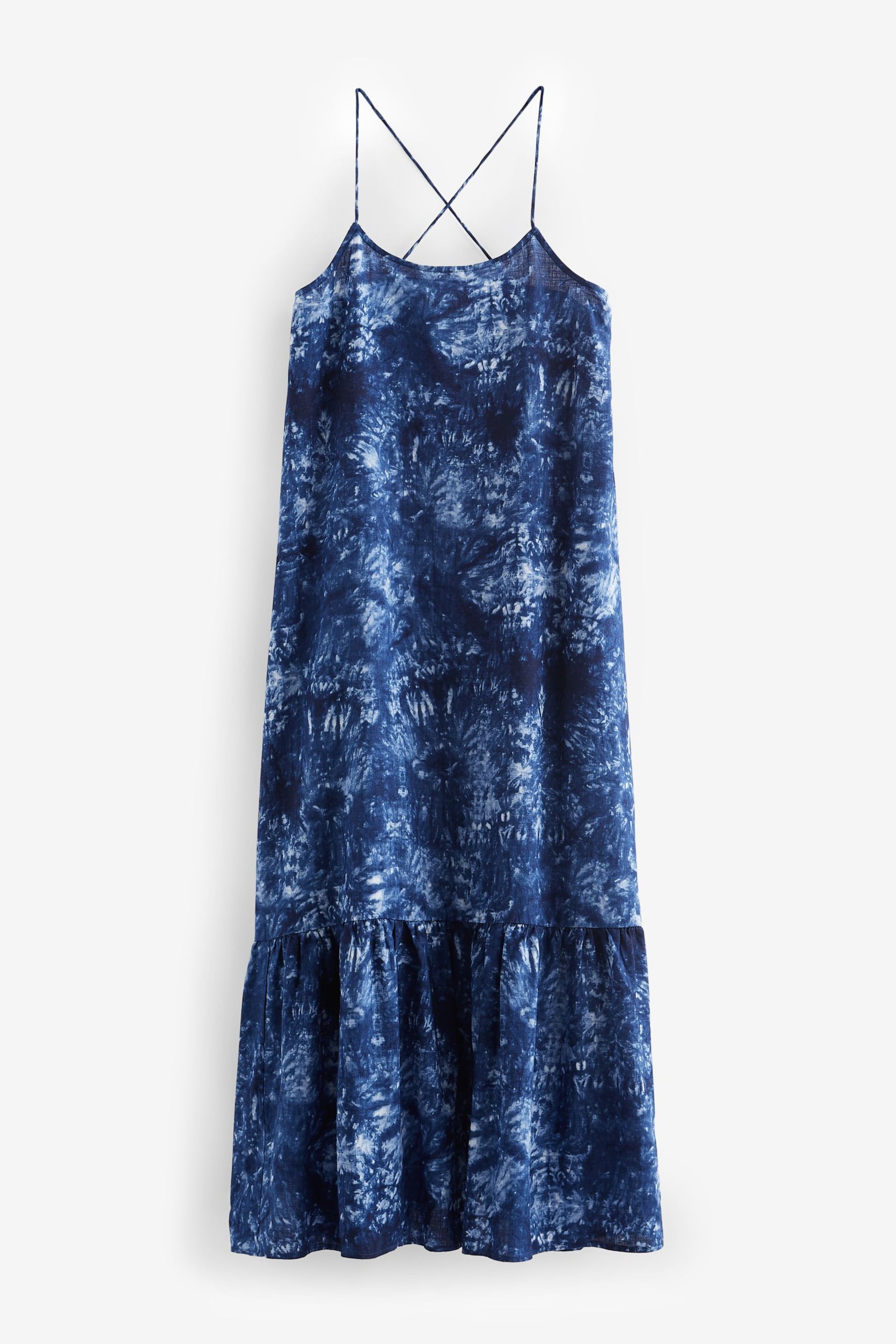 Blue Tie Dye Maxi Summer Dress - Image 5 of 6