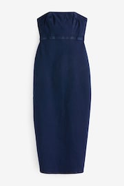 Inky Blue Bandeau Midi Denim Dress - Image 5 of 6