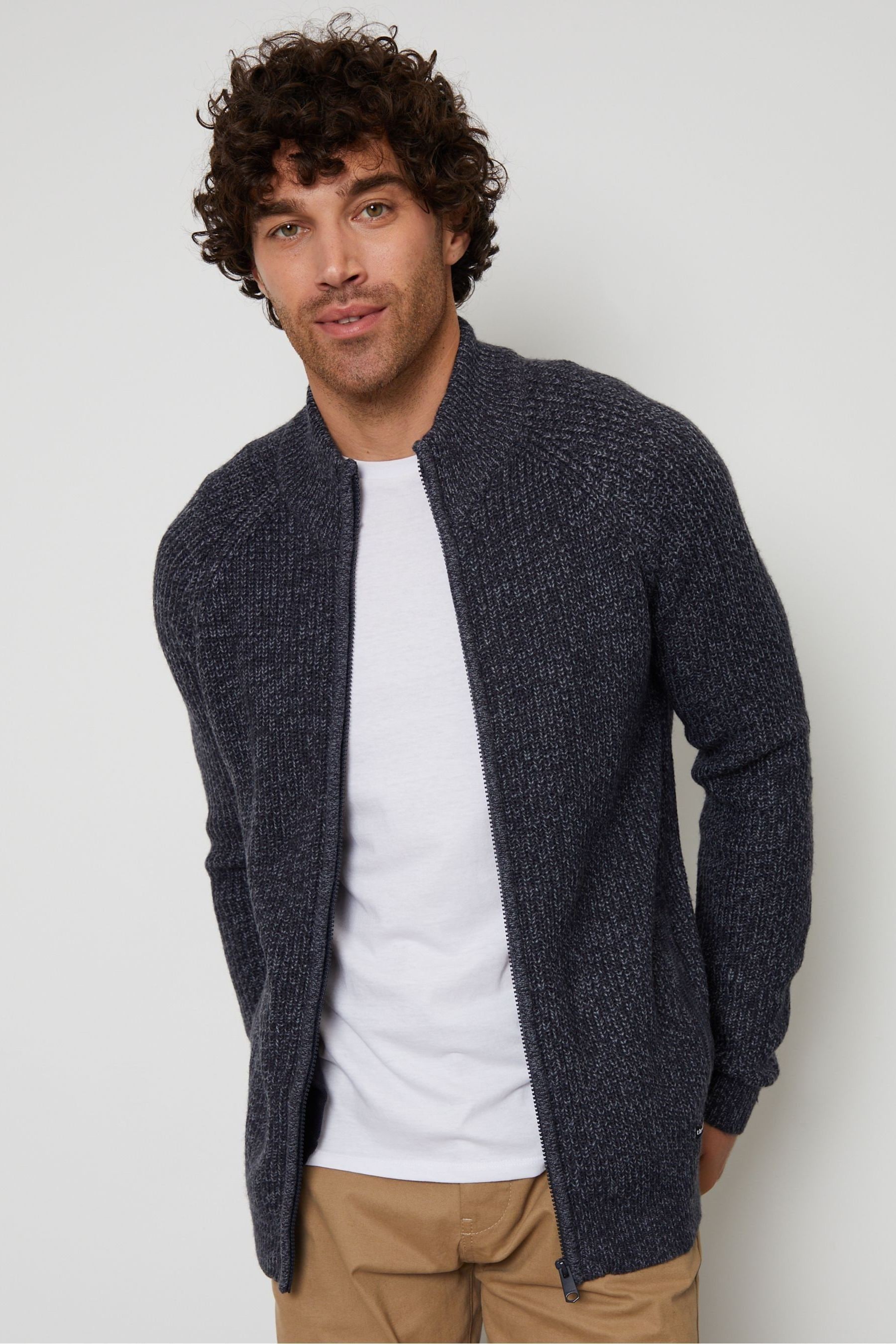 Black dress grey cardigan top