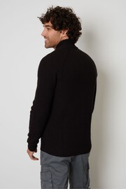 Threadbare Black Zip Through Cardigan With Wool - Image 2 of 4