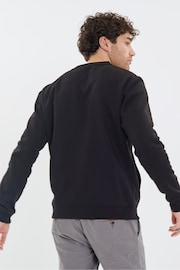 Threadbare Black Fleece Zip Through Varsity Bomber Jacket - Image 2 of 4