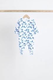 Blue Baby Footed 100% Cotton Sleepsuits 5 Pack (0-2yrs) - Image 5 of 14