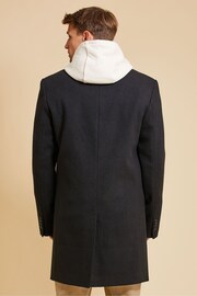 Threadbare Black Luxe Single Breasted Tailored Coat - Image 2 of 4