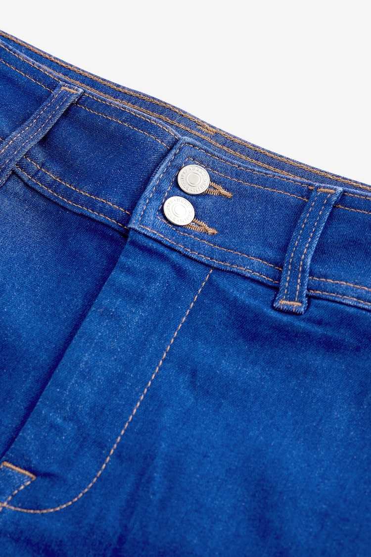 Bright Blue Double Button Denim Shorts - Image 5 of 5