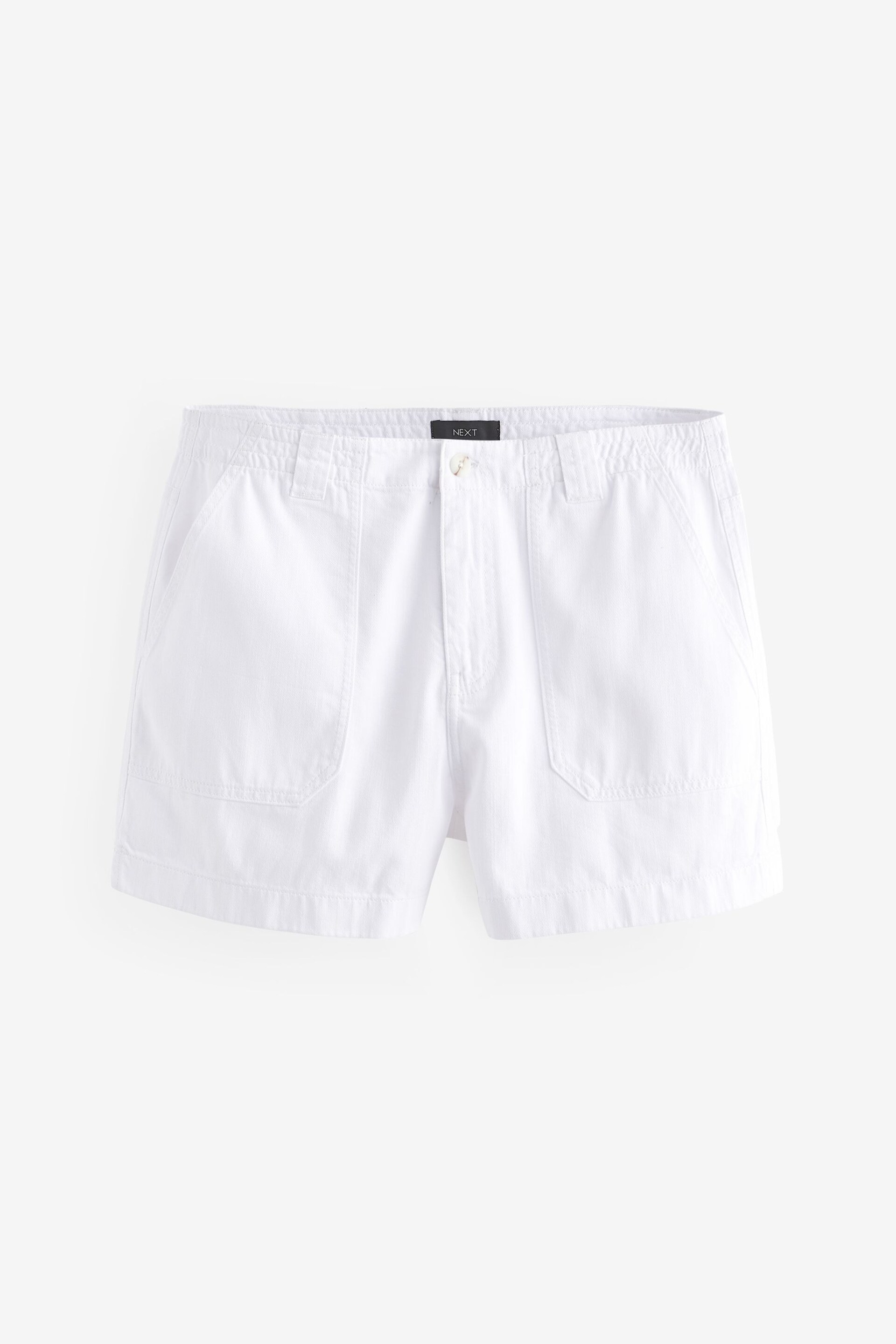 White Cargo Utility Lightweight Denim Shorts - Image 5 of 6