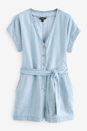 Mid Blue Button Through Denim Playsuit - Image 5 of 6