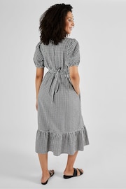 JoJo Maman Bébé Black Gingham Print Maternity Midi Dress - Image 3 of 5