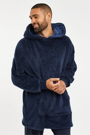 Threadbare Blue Oversized Blanket Hoodie - Image 3 of 5