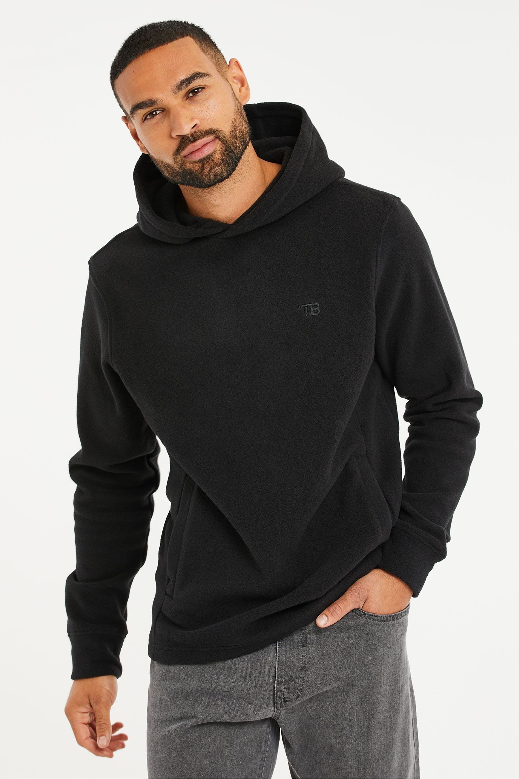 Buy Threadbare Black Microfleece Overhead Hoodie from Next Australia