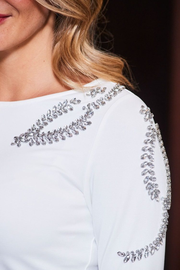 Sosandar White Embellished Detail Top - Image 5 of 5