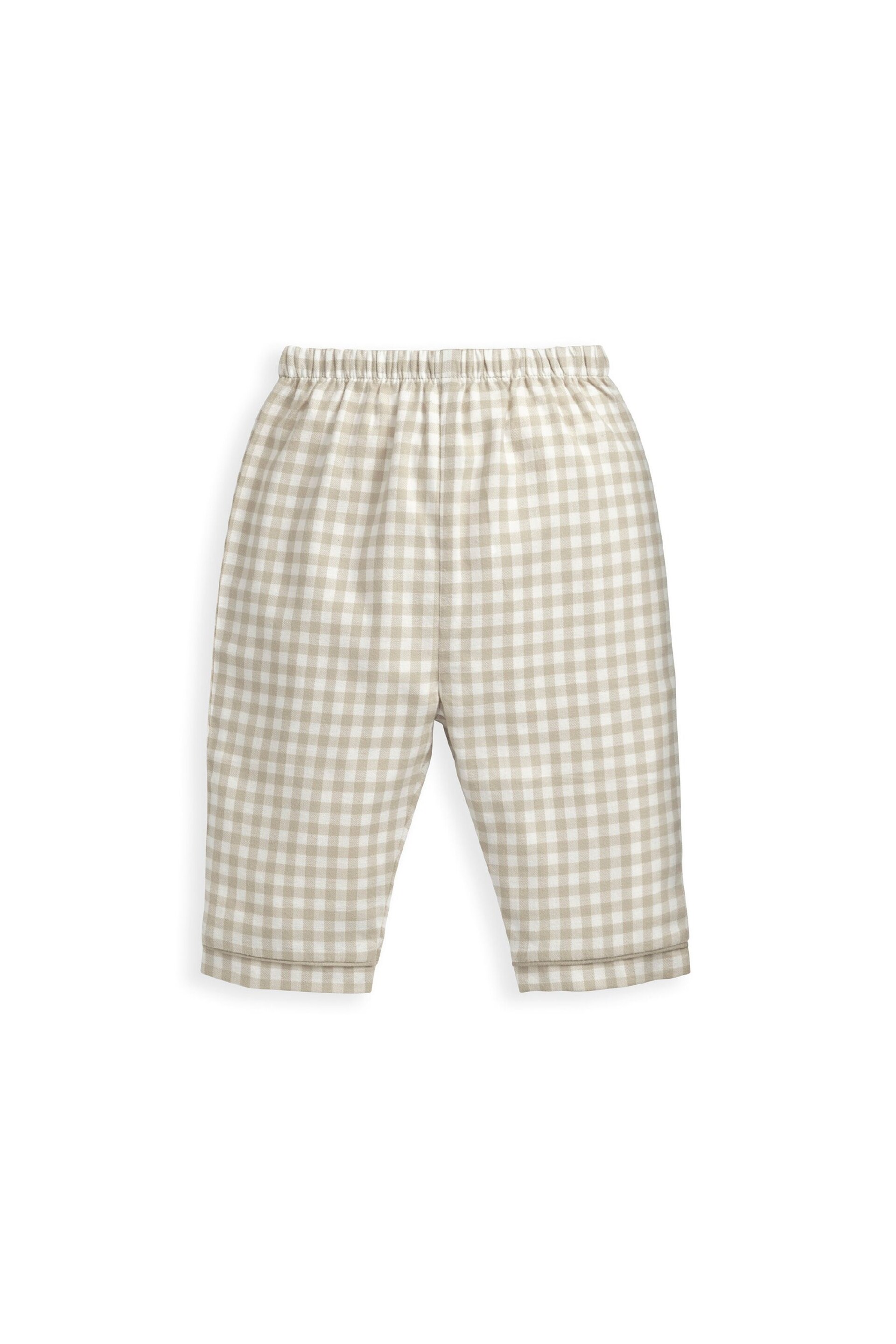 Mamas & Papas Sand Check Woven Brown Pyjamas - Image 4 of 4