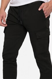 Threadbare Black Cuffed Cargo Trousers - Image 3 of 4