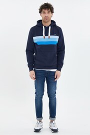 Threadbare Blue Colourblock Hoodie with Kangaroo Pocket - Image 3 of 4