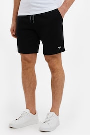 Threadbare Black Basic Fleece Shorts - Image 1 of 4