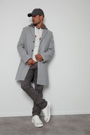 Threadbare Grey Luxe Single Breasted Tailored Coat - Image 3 of 4