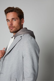 Threadbare Grey Luxe Single Breasted Tailored Coat - Image 4 of 4