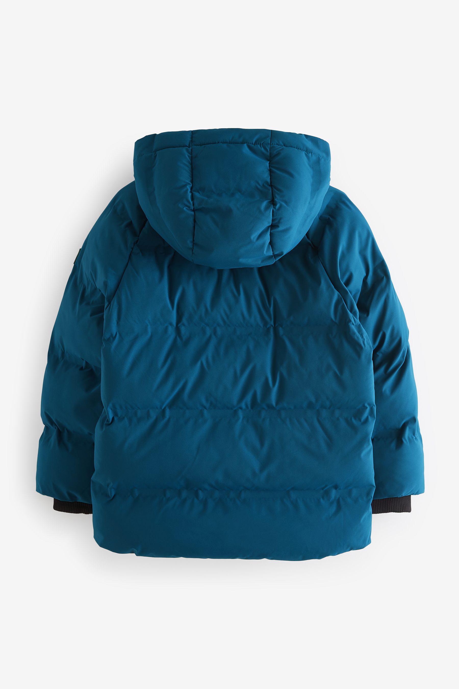 Cobalt Blue Fleece Lined Hooded Padded Puffer Jacket 3 17yrs