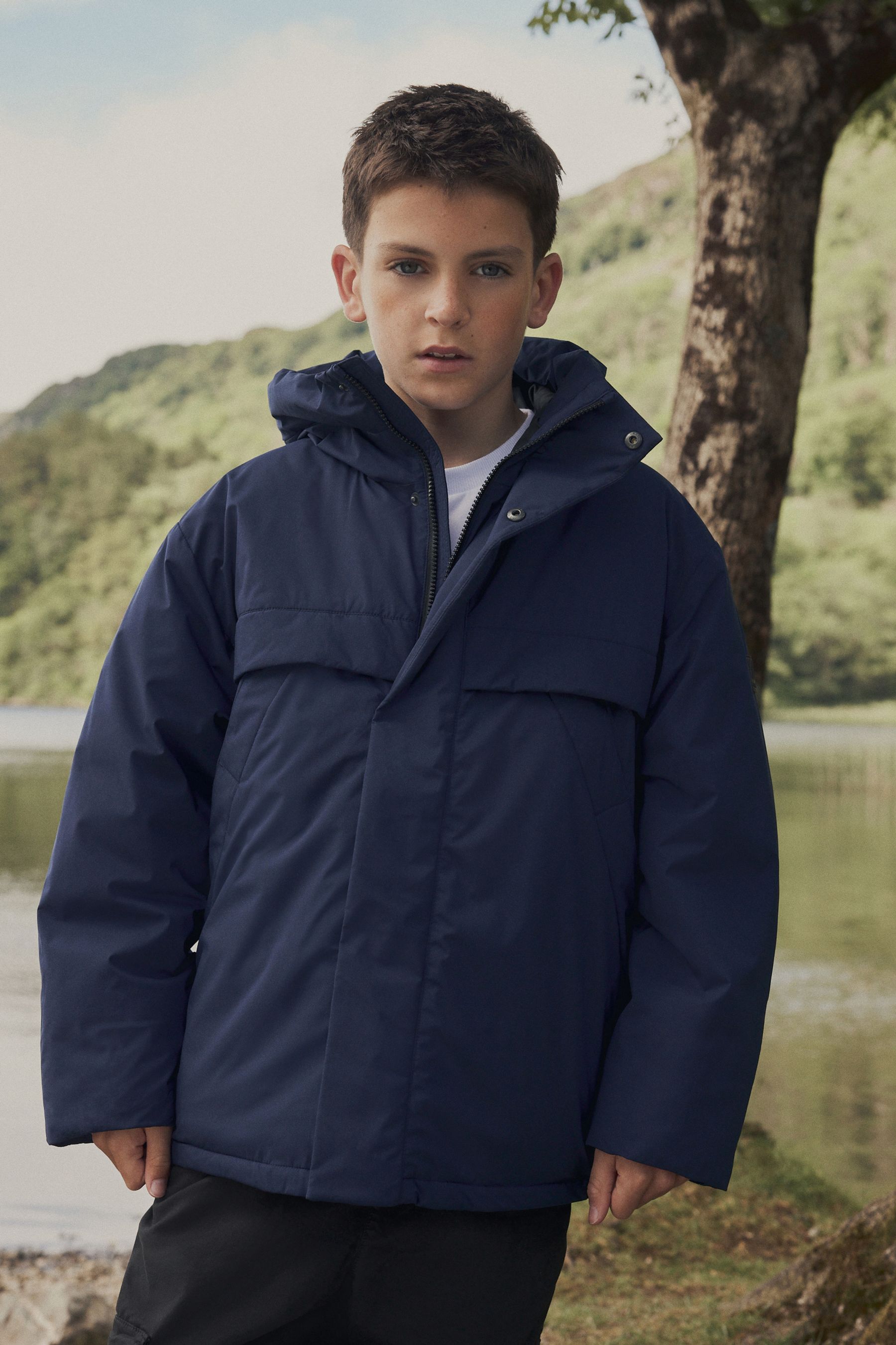 Navy Padded Puffer Coat 3 16yrs