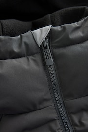 Black Regular Fabric Fleece Lined Hooded Padded Puffer Jacket (3-17yrs) - Image 6 of 9