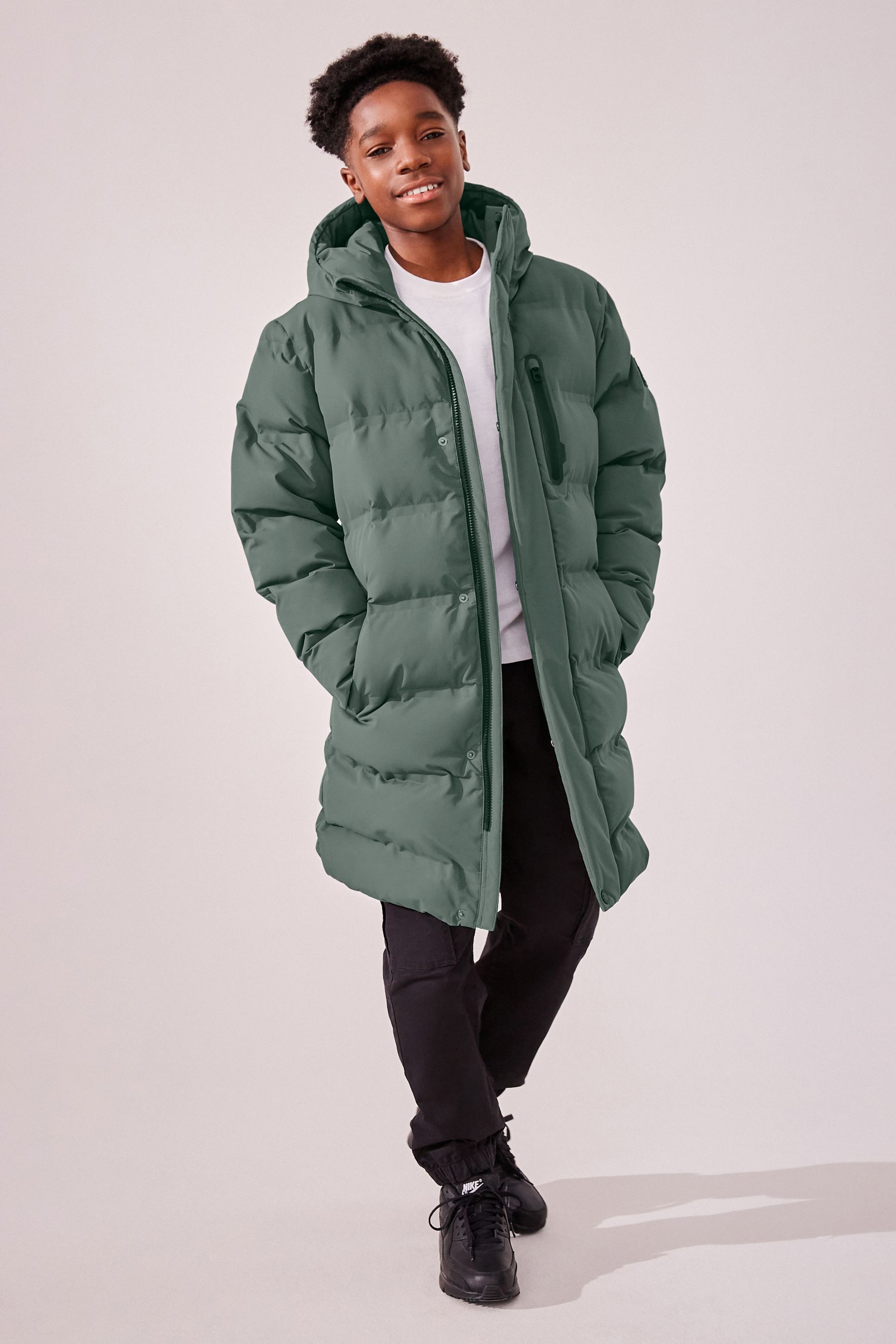 Long padded puffer jacket clearance