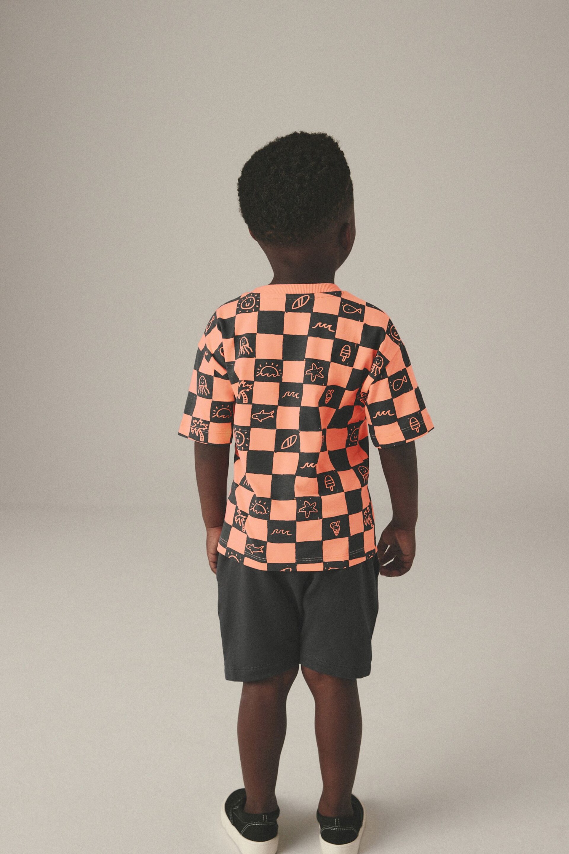 Orange/Grey T-Shirt And Shorts Set (3mths-7yrs) - Image 2 of 8