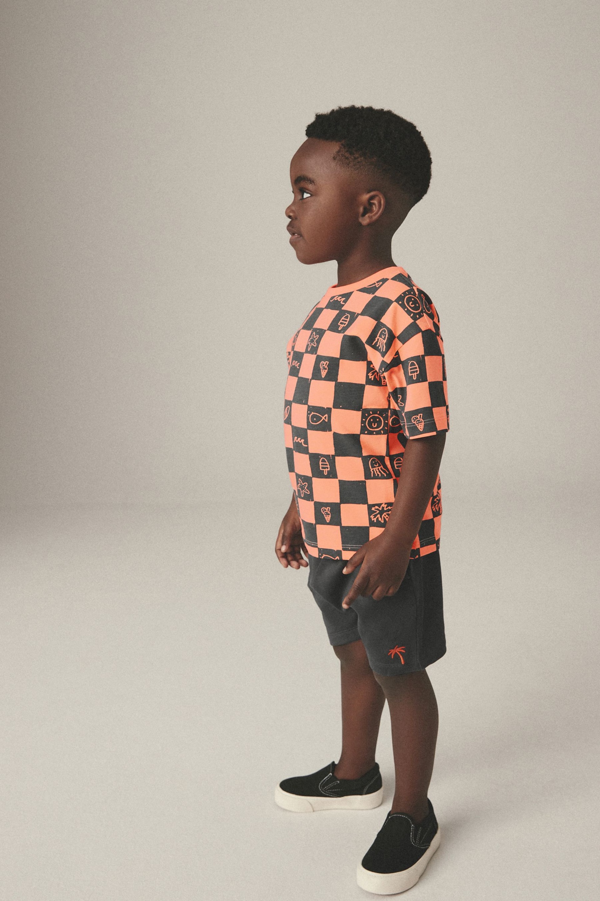 Orange/Grey T-Shirt And Shorts Set (3mths-7yrs) - Image 3 of 8