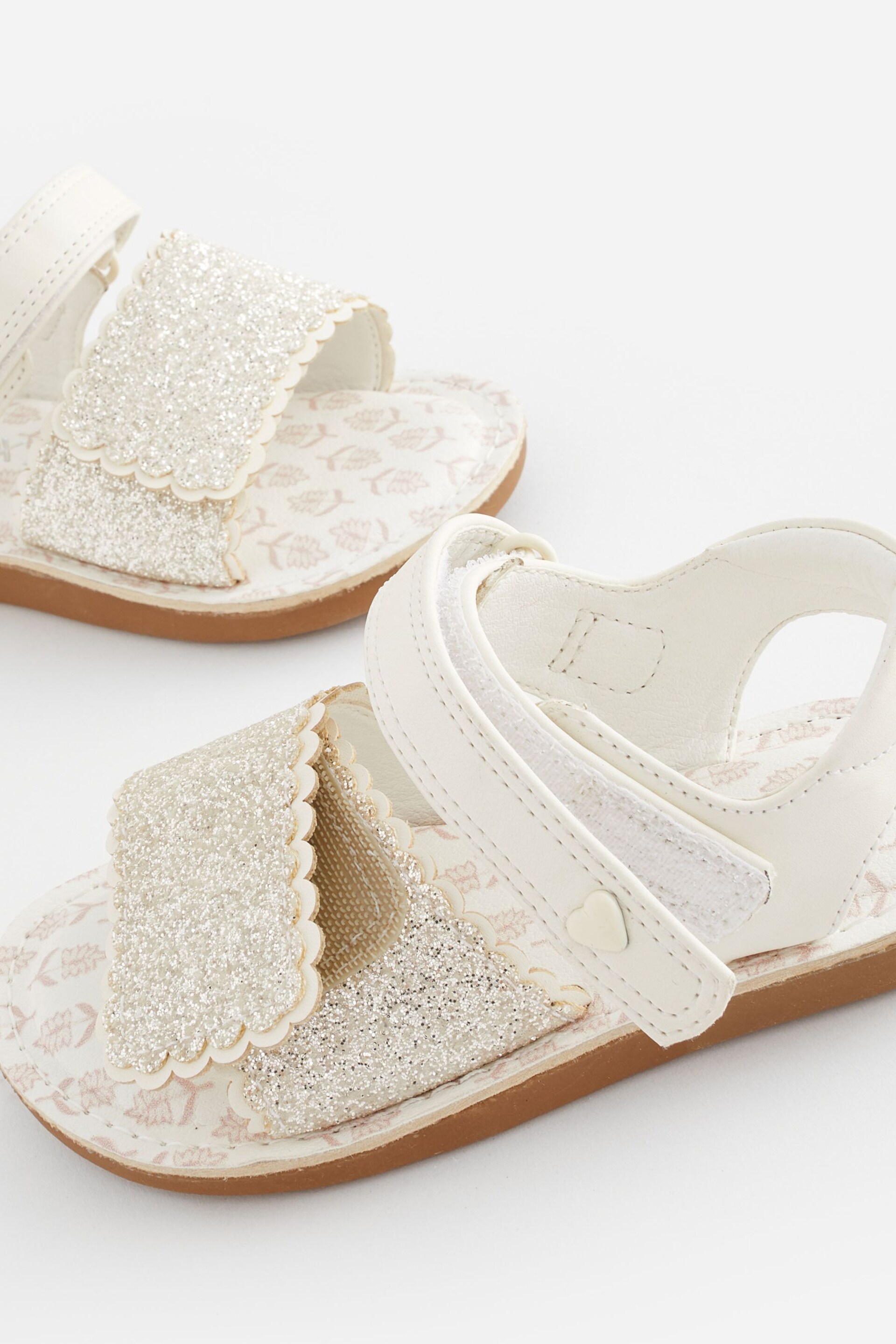 White Glitter Occasion Sandals - Image 5 of 7