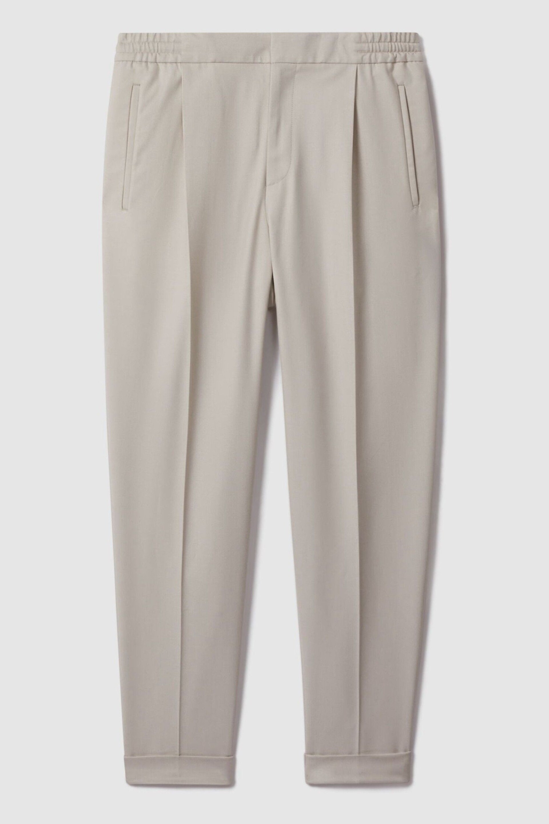 Reiss Stone Brighton Relaxed Drawstring Trousers with Turn-Ups - Image 2 of 5
