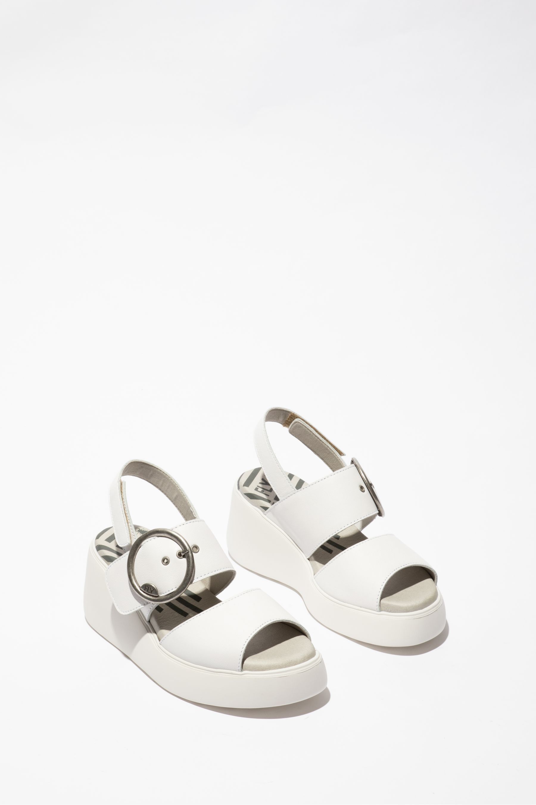 Fly london white wedge sandals discount