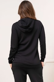 Seraphine Soft Black Maternity Hoodie With Nursing Zip - Image 2 of 10