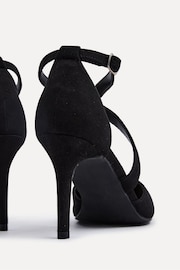 Linzi Black Runway Stiletto Court Heels With Crossover Front Strap - Image 5 of 5