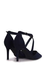 Linzi Blue Runway Stiletto Court Heels With Crossover Front Strap - Image 4 of 4